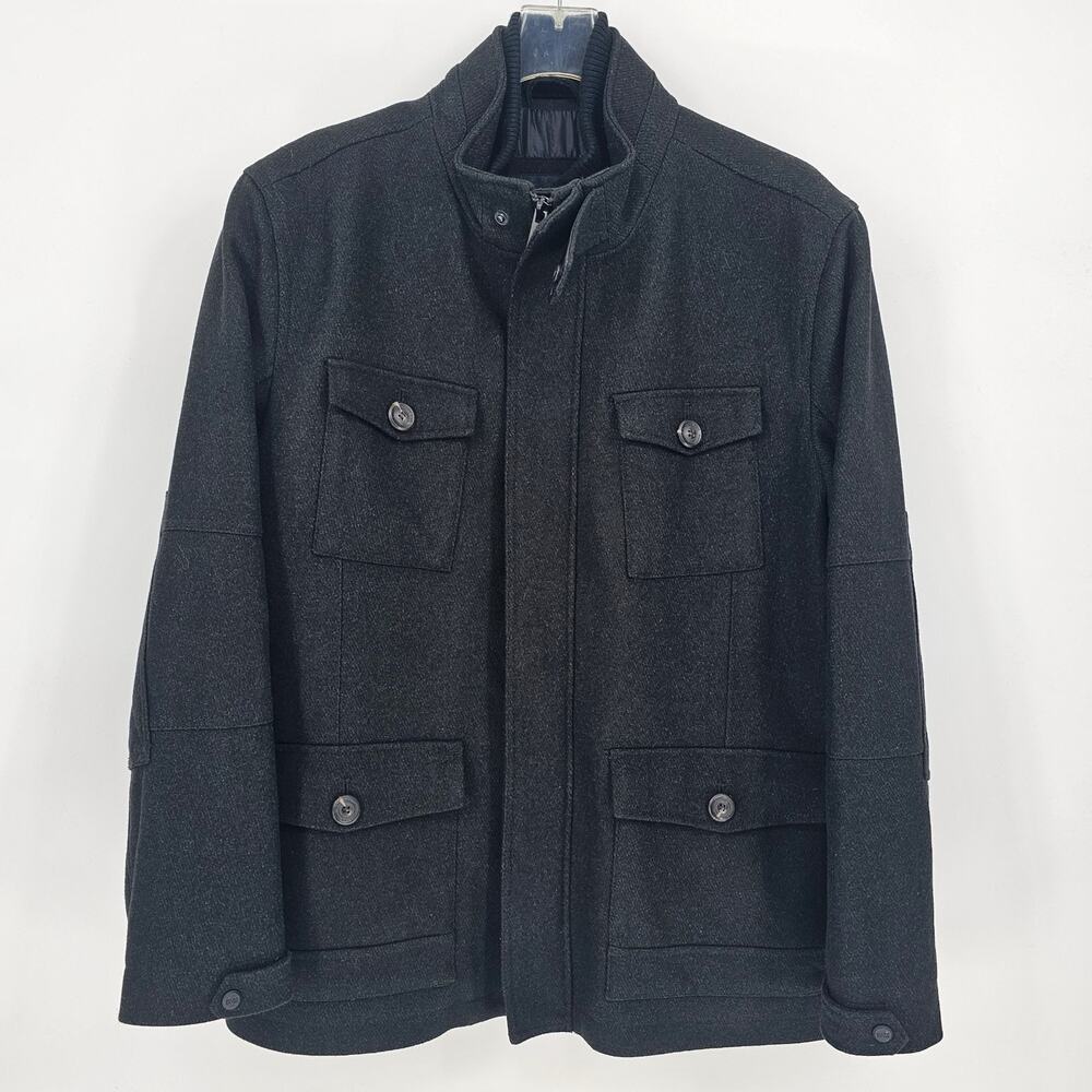 Andrew Marc New York Black Wool Classic Utility Winter Coat Jacket Men’s XL